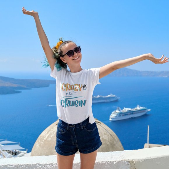 Crazy for Cruisin Unisex Jersey Short Sleeve V-Neck Tee - Picture 1 of 4